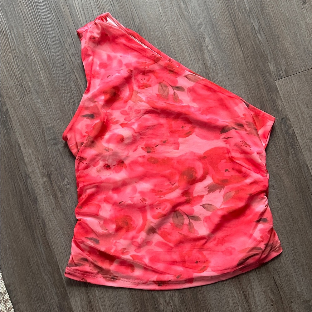 One-Shoulder Floral Top